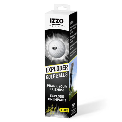 Exploder Prank Golf Balls, White and Dimpled, 4 Pack